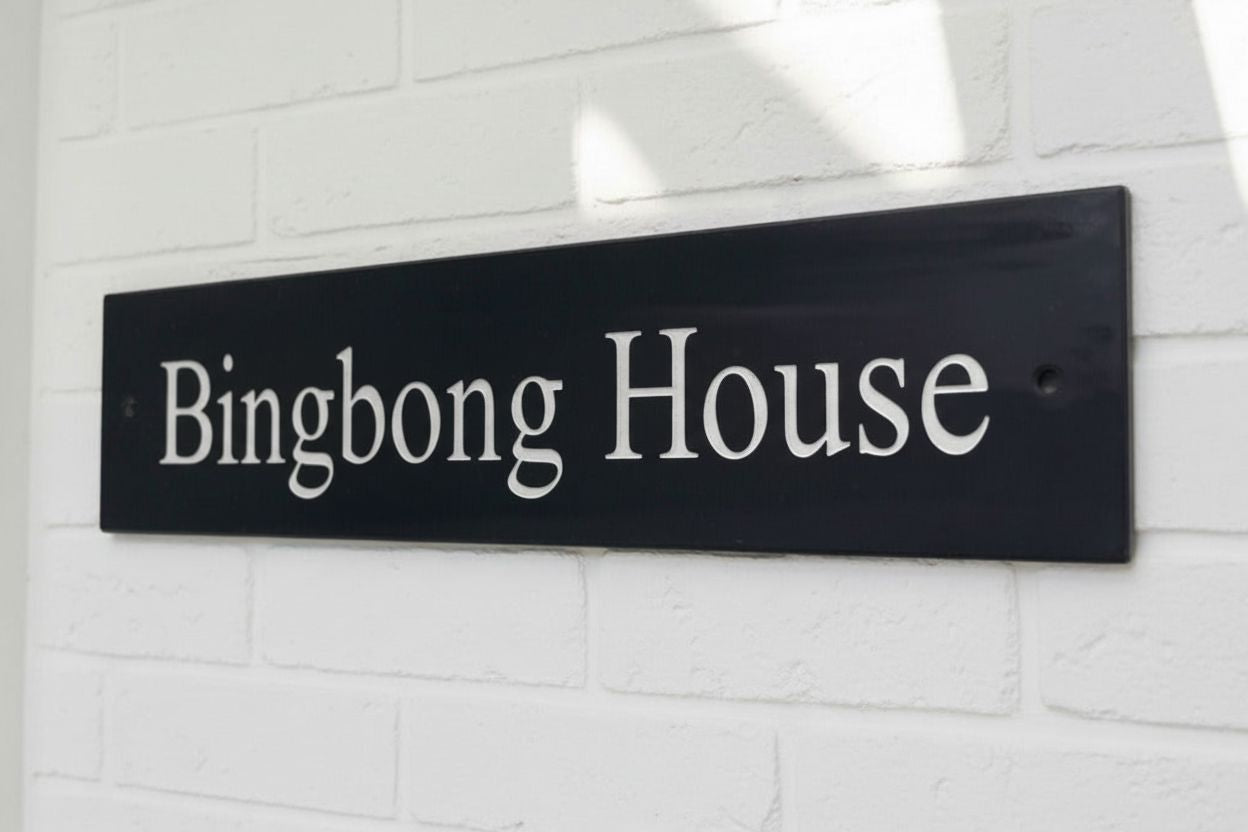 Natural Slate House Sign 16"x3" Slate Sign www.HouseSign.co.uk