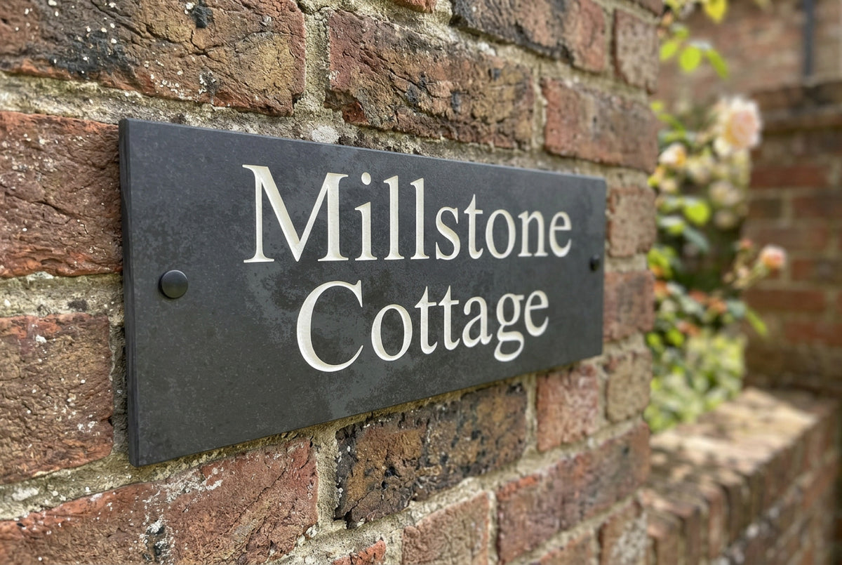 Natural Slate House Sign 16"x6" Slate Sign www.HouseSign.co.uk