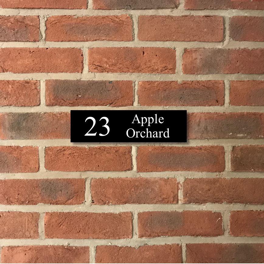 12"x3" = (30cm x 7.5cm) Natural Granite House Sign Granite House Signs www.HouseSign.co.uk