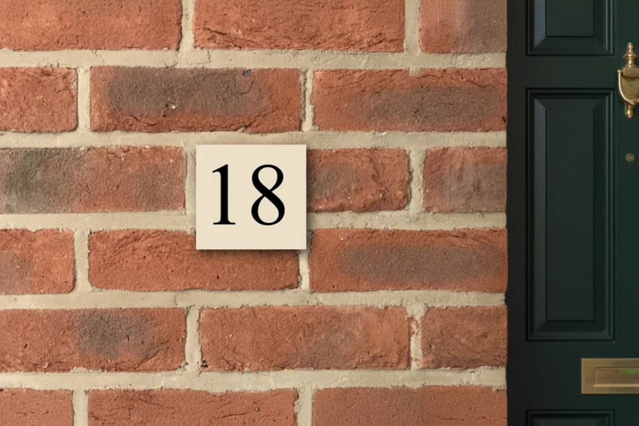 4"x4" = (10cm x 10cm) Natural Stone House Sign Stone House Sign www.HouseSign.co.uk