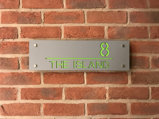 A new contemporary size house sign