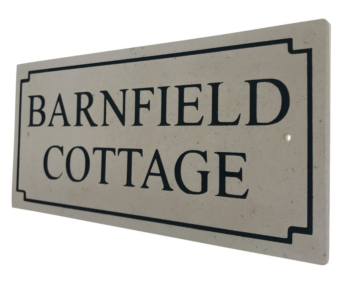 Polished stone sign