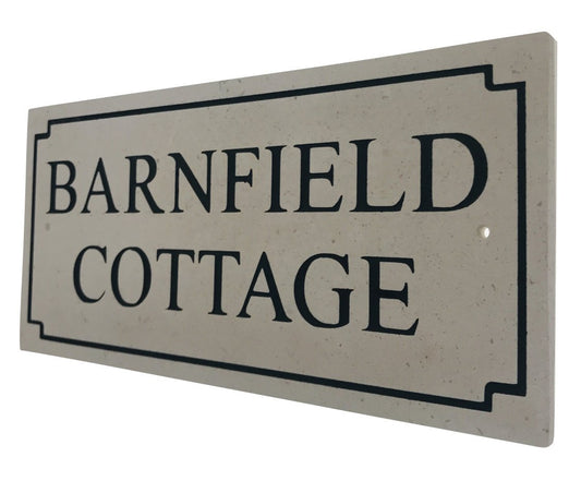 Polished stone sign