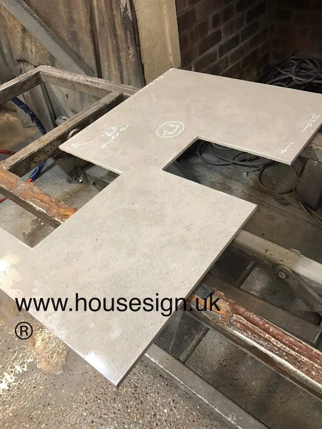 Shaping 100cm x 60cm porcelain tiles not for the faint hearted