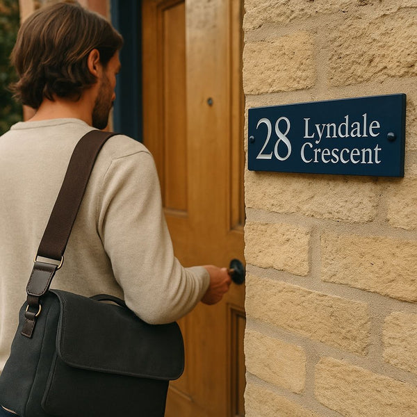 12"x4" (30cm X 10cm) Natural Slate House Sign Slate Sign www.HouseSign.co.uk 