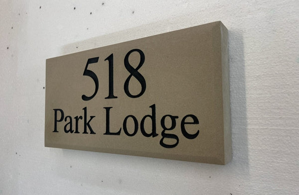 12"x6" = (30cm x 15cm) Natural Stone Build in The Wall Sign Build in The Wall Sign www.HouseSign.co.uk 