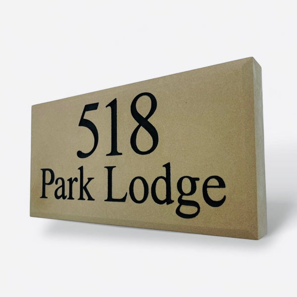 12"x6" = (30cm x 15cm) Natural Stone Build in The Wall Sign Build in The Wall Sign www.HouseSign.co.uk 