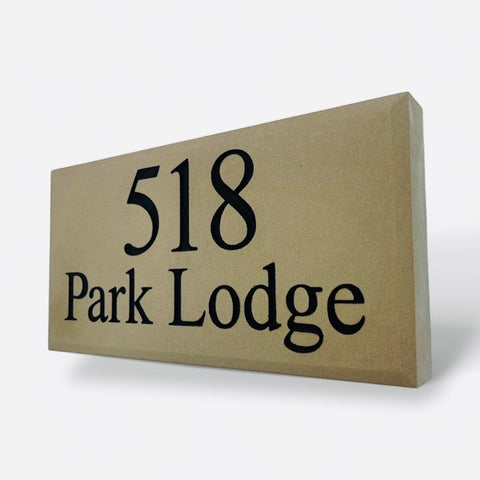 12"x6" = (30cm x 15cm) Natural Stone Build in The Wall Sign Build in The Wall Sign www.HouseSign.co.uk 