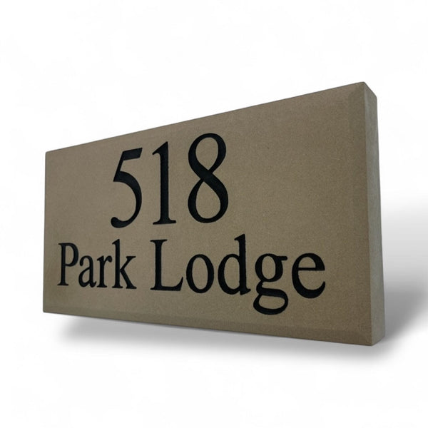 12"x6" = (30cm x 15cm) Natural Stone Build in The Wall Sign Build in The Wall Sign www.HouseSign.co.uk 