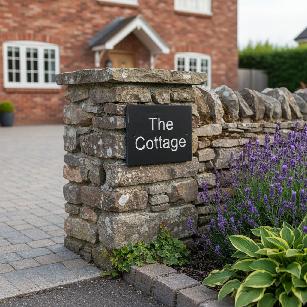 Introducing our stunning 30cm x 20cm Polished Natural Slate House Sign, designed to make a lasting impression! Crafted with durability in mind, it features beautifully carved lettering that enhances its elegance and visibility. Transform your home's entrance with this exquisite sign! www.HouseSign.co.uk