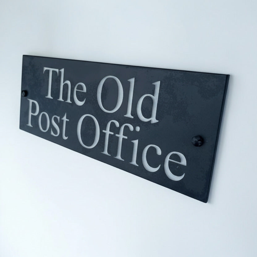 16"x6" (40cm x 15cm) Natural Slate House Sign Slate Sign www.HouseSign.co.uk 