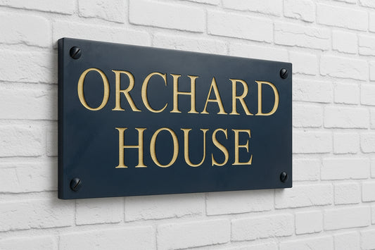 16"x9" (41cm x 22.5cm) Natural Slate House Sign Slate Sign www.HouseSign.co.uk 