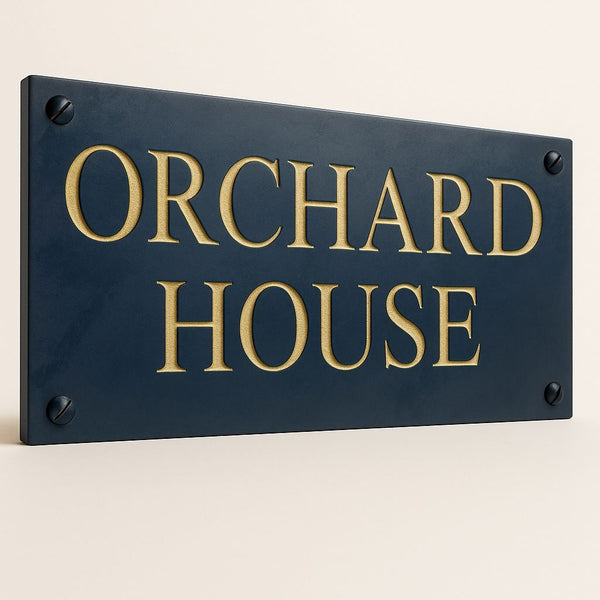 16"x9" (41cm x 22.5cm) Natural Slate House Sign Slate Sign www.HouseSign.co.uk 