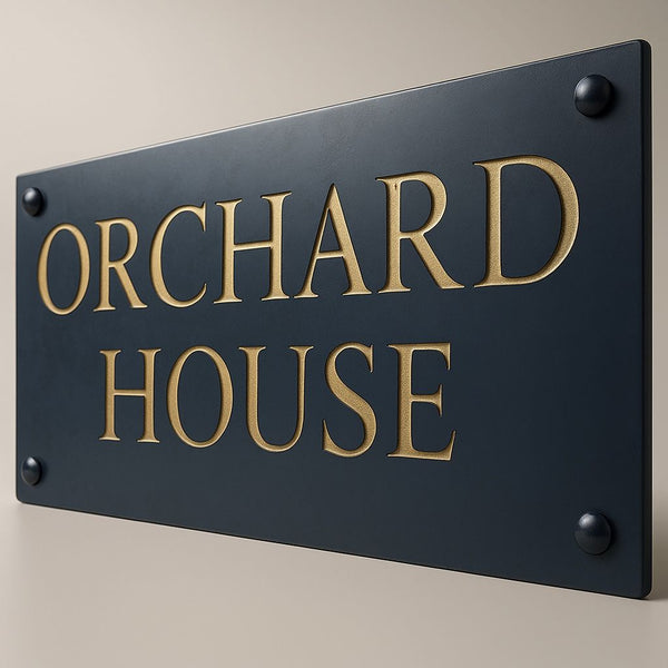 16"x9" (41cm x 22.5cm) Natural Slate House Sign Slate Sign www.HouseSign.co.uk 