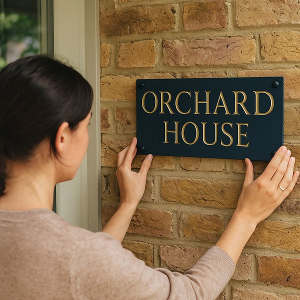 16"x9" (41cm x 22.5cm) Natural Slate House Sign Slate Sign www.HouseSign.co.uk 
