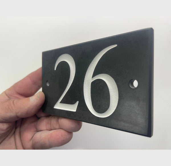 5"x3" (12.5cm x 7.5cm) Natural Slate House Sign Slate House Sign www.HouseSign.co.uk 