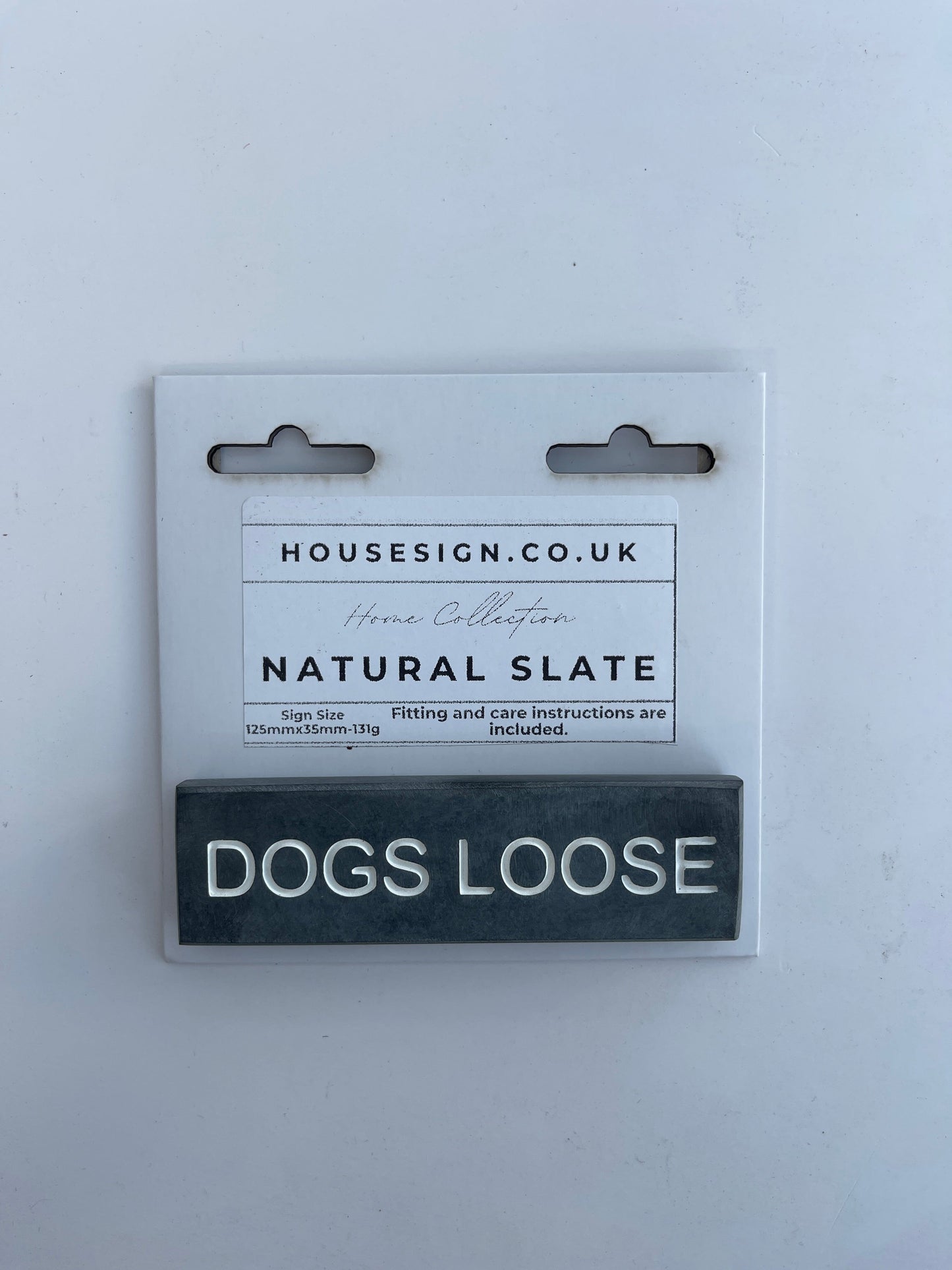 DOGS LOOSE 125mm x 35mm Gate Signs www.HouseSign.co.uk 