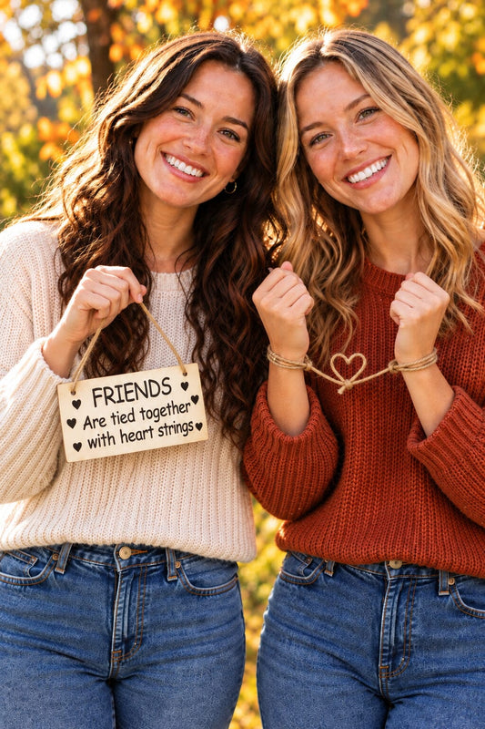 FRIENDS are tied together with heart strings Gifts www.HouseSign.co.uk 