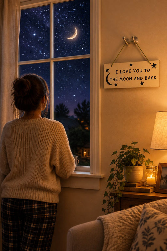 I love you to the moon and back Gifts www.HouseSign.co.uk 