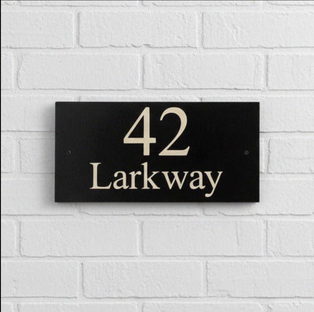 Natural Slate House Sign 10"x6" Slate Sign www.HouseSign.co.uk 