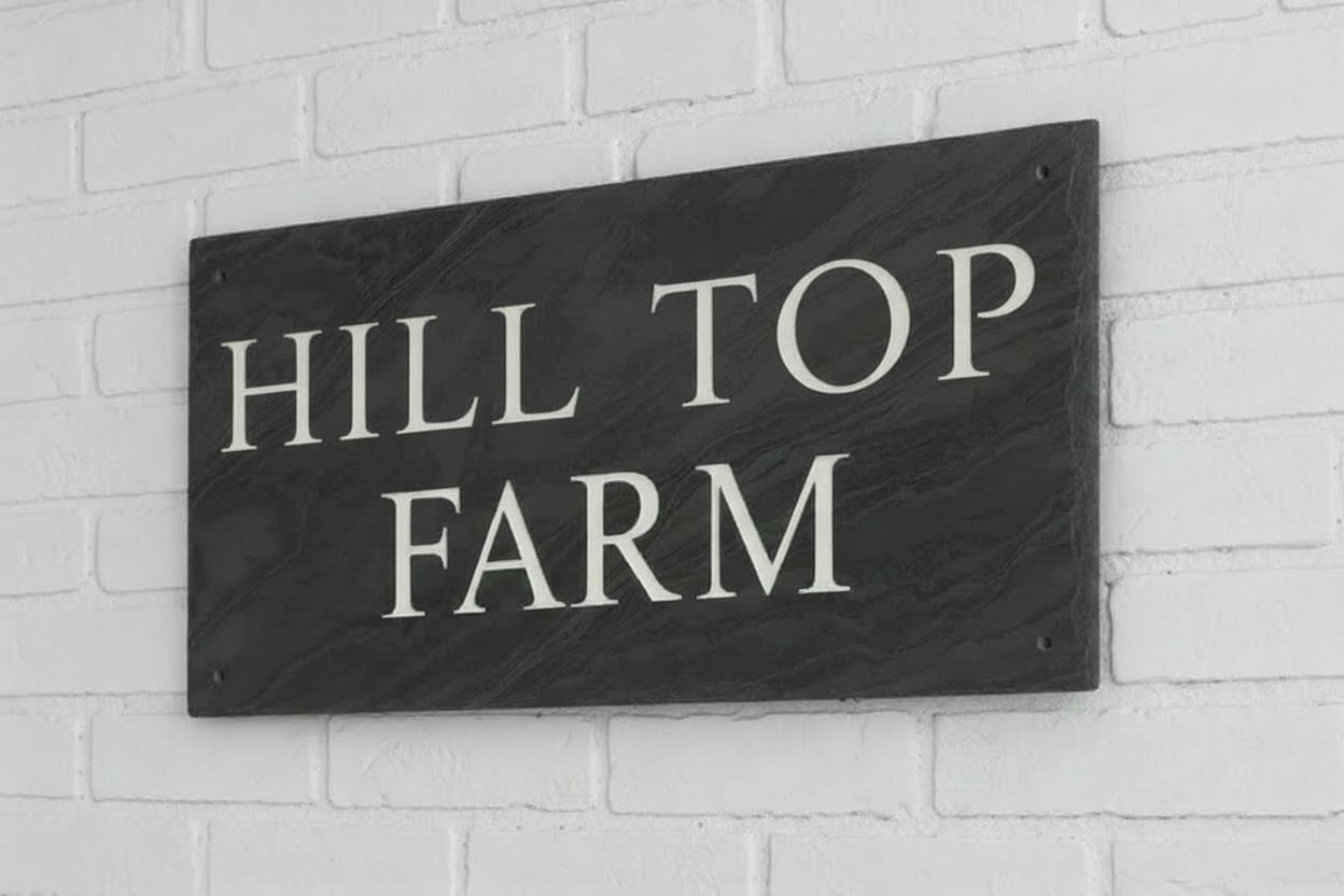 Natural Slate House Sign 16"x10" Slate Sign www.HouseSign.co.uk 