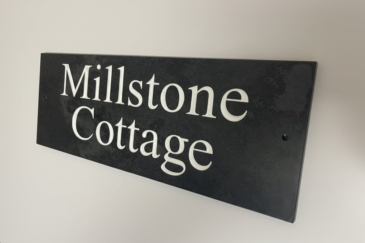 Natural Slate House Sign 16"x6" Slate Sign www.HouseSign.co.uk 