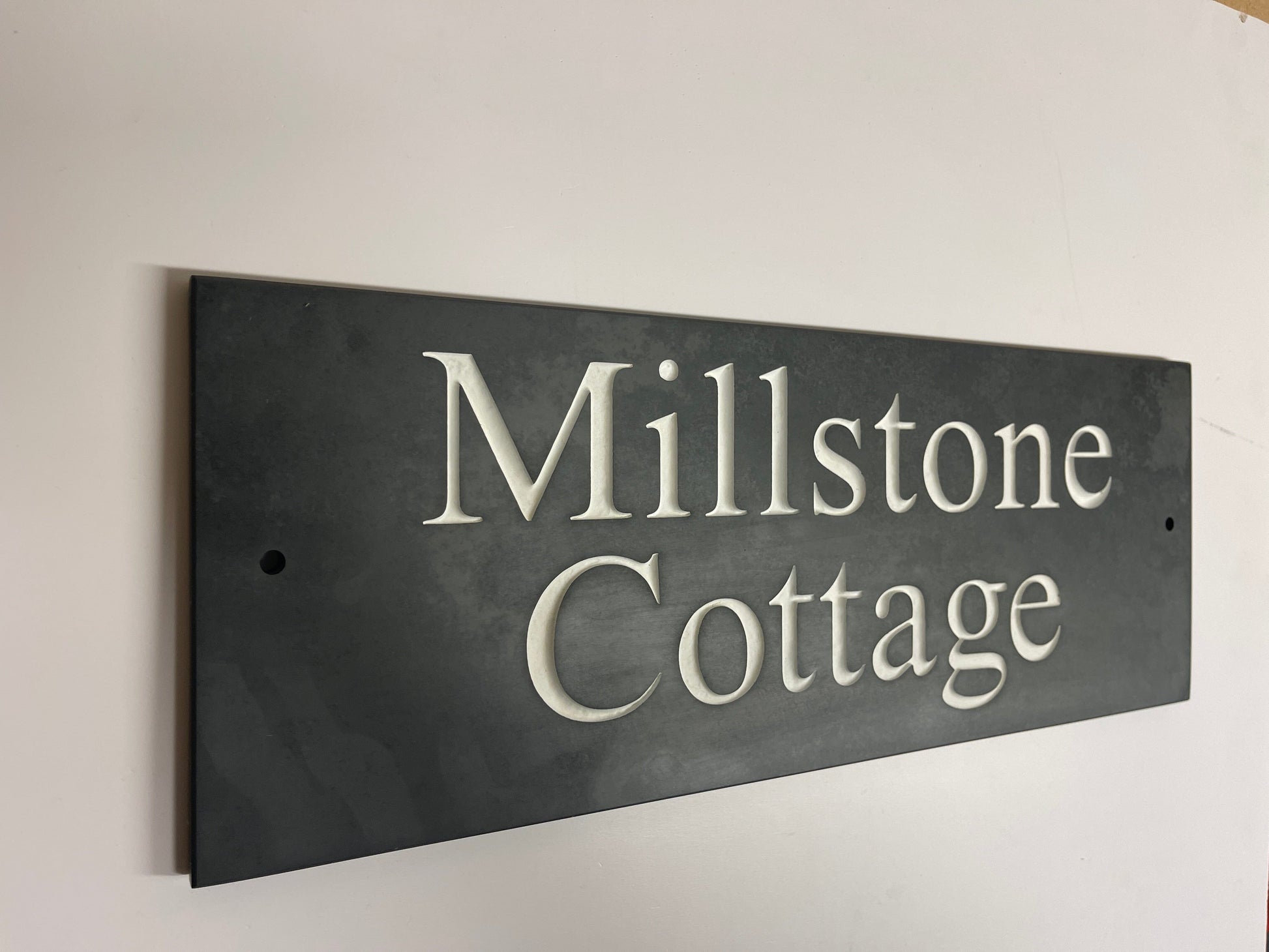 Natural Slate House Sign 16"x6" Slate Sign www.HouseSign.co.uk 