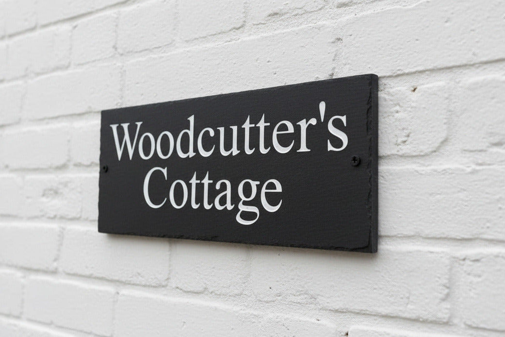 Natural Slate House Sign 16"x6" Slate Sign www.HouseSign.co.uk 
