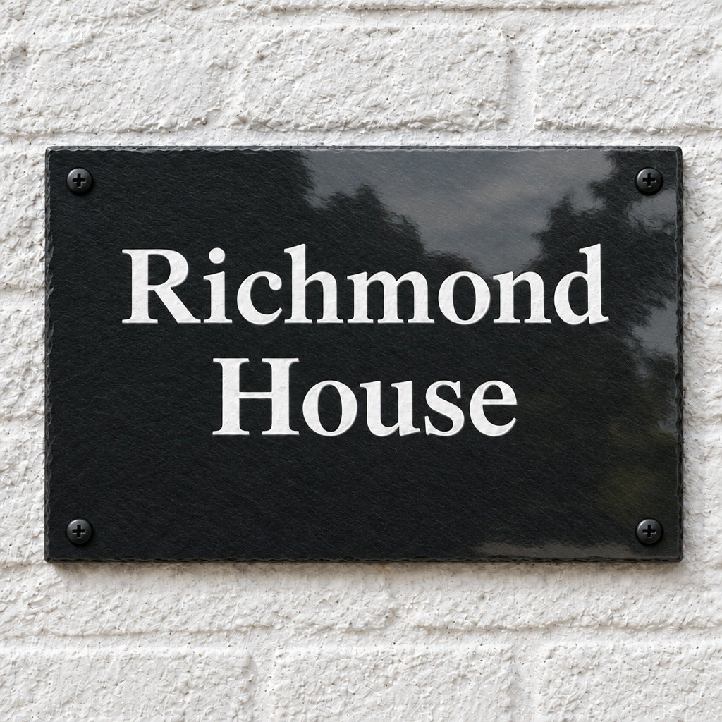Natural Slate House Sign 18"x12" Slate Sign www.HouseSign.co.uk 