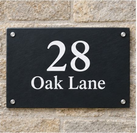 Natural Slate House Sign 18"x12" Slate Sign www.HouseSign.co.uk 