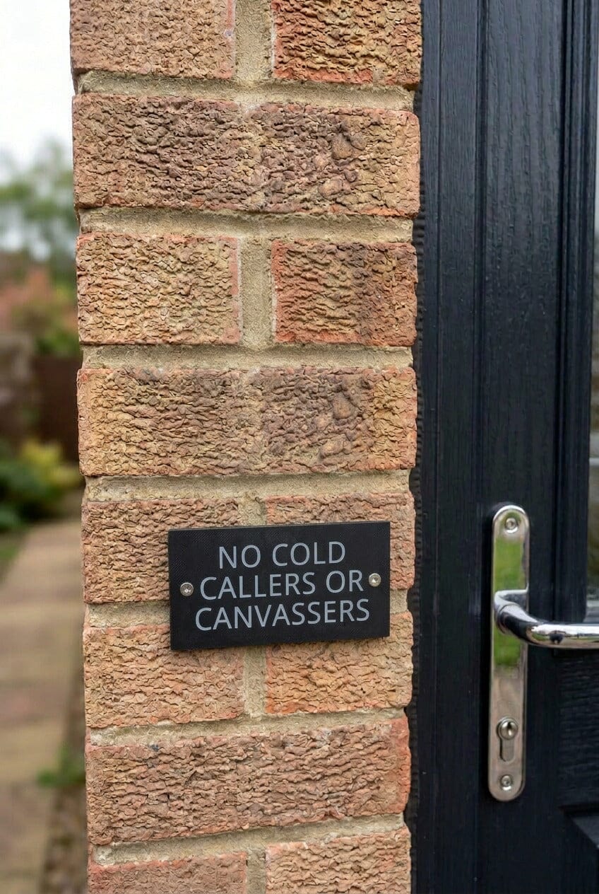 NO COLD CALLERS OR CANVASSERS Gate Signs www.HouseSign.co.uk 