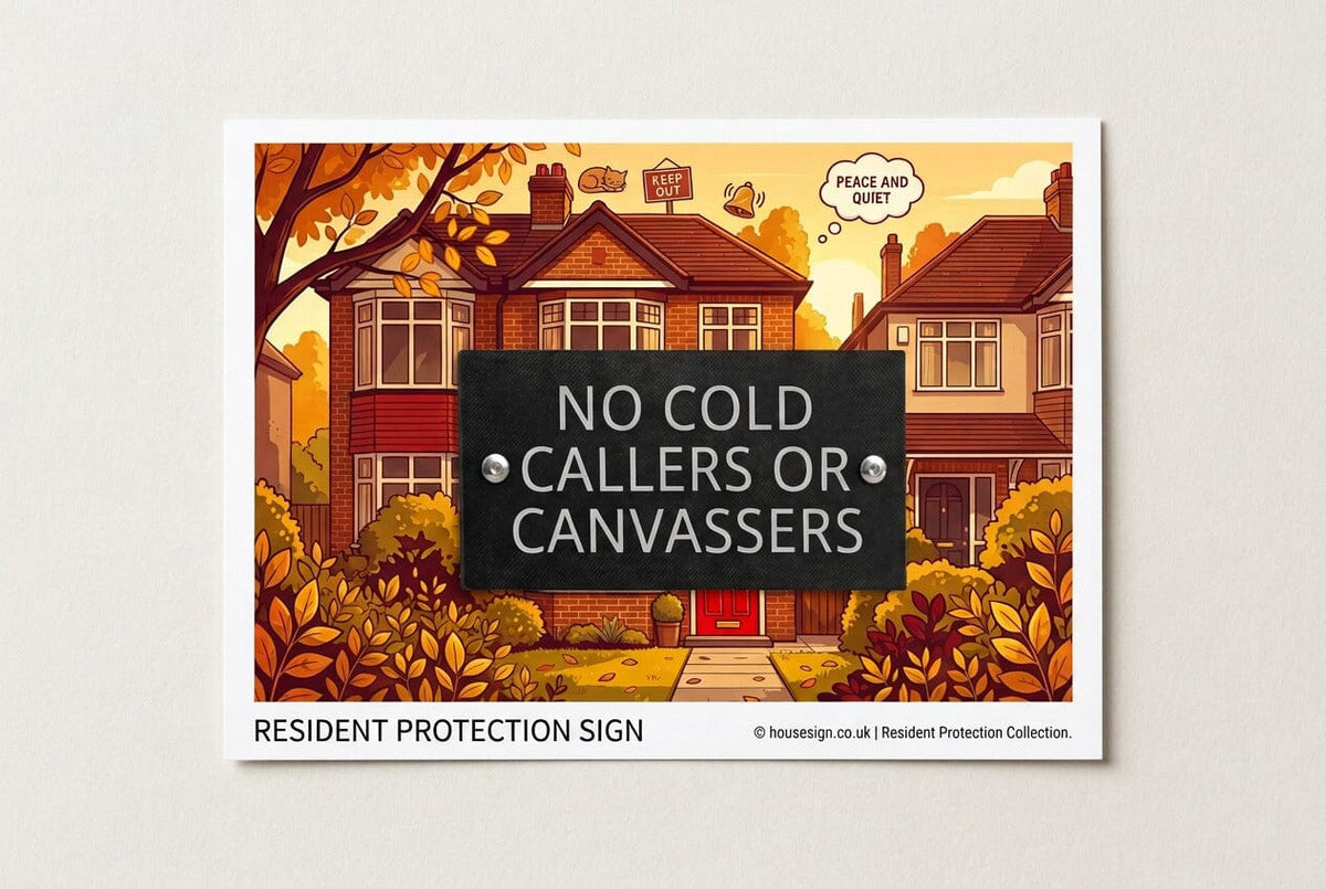 NO COLD CALLERS OR CANVASSERS Gate Signs www.HouseSign.co.uk 