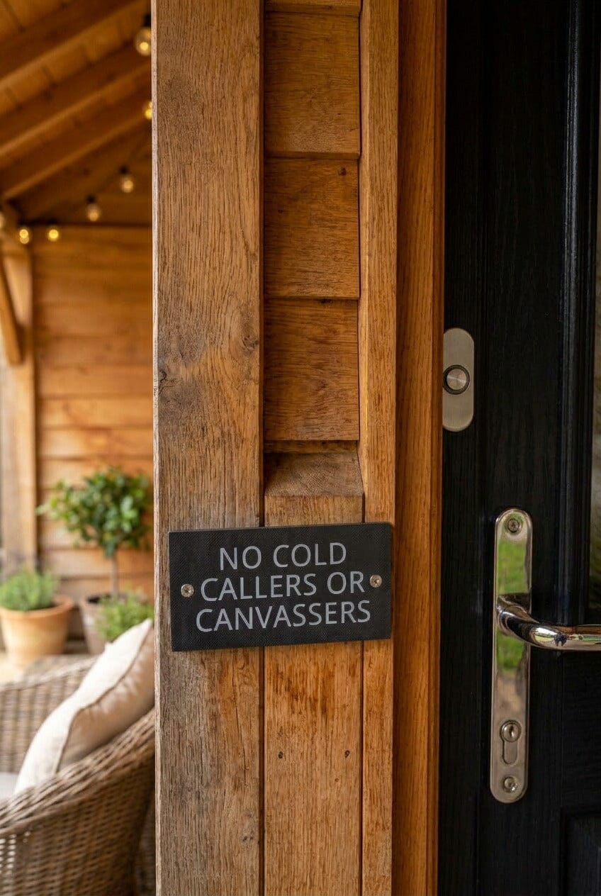 NO COLD CALLERS OR CANVASSERS Gate Signs www.HouseSign.co.uk 