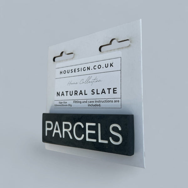 PARCELS 125mm x 35mm Gate Signs www.HouseSign.co.uk 