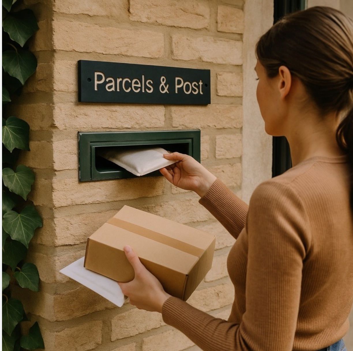 Parcels & Post 20cm x 5cm Gate Signs www.HouseSign.co.uk 
