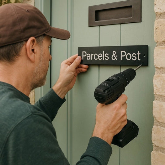 Parcels & Post 20cm x 5cm Gate Signs www.HouseSign.co.uk 