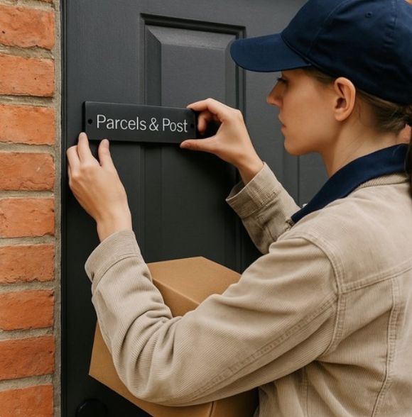 Parcels & Post 20cm x 5cm Gate Signs www.HouseSign.co.uk 