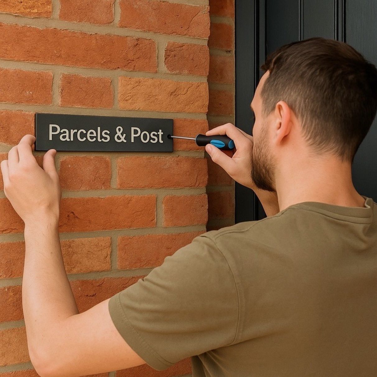 Parcels & Post 20cm x 5cm Gate Signs www.HouseSign.co.uk 