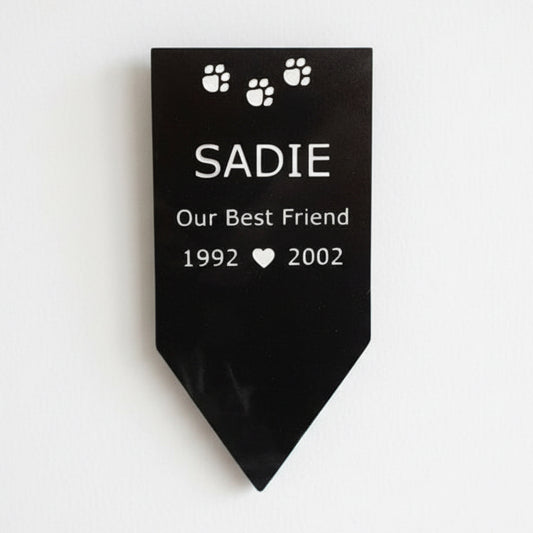 Peg in ground Memorial 12"x6" Granite House Signs www.HouseSign.co.uk 