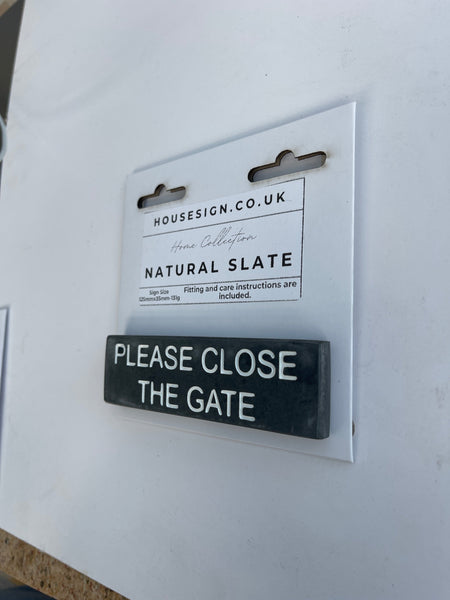 PLEASE CLOSE THE GATE 125mm x 35mm Gate Signs www.HouseSign.co.uk 