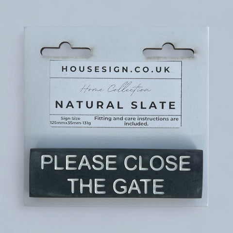 PLEASE CLOSE THE GATE 125mm x 35mm Gate Signs www.HouseSign.co.uk 