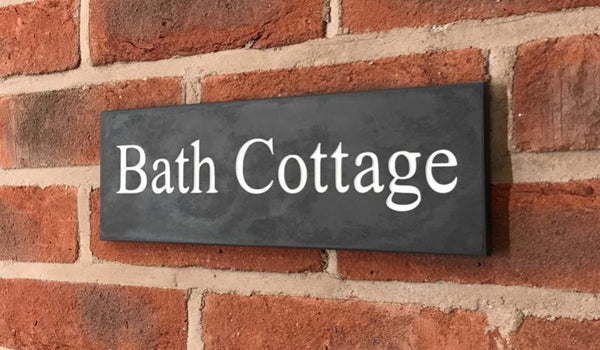 12"x4" (30cm X 10cm) Natural Slate House Sign Slate Sign www.HouseSign.co.uk 