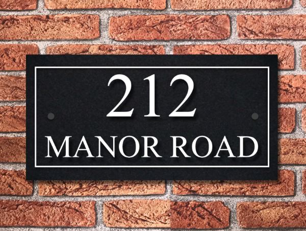 12"x6" = (30cm x 15cm) Natural Granite House Sign Granite House Signs www.HouseSign.co.uk 