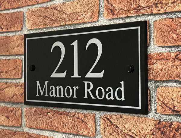 12"x6" = (30cm x 15cm) Natural Granite House Sign Granite House Signs www.HouseSign.co.uk 