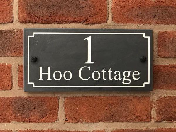 12"x6" (30cm x 15cm) Natural Slate House Sign Slate Sign www.HouseSign.co.uk 