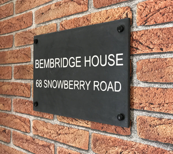 12"x8" (30cm x (20cm) Natural Slate House Sign Slate Sign www.HouseSign.co.uk 