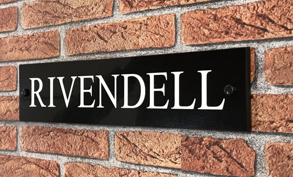 16"x4" = (40cm x 10cm) Natural Granite House Sign Granite House Signs www.HouseSign.co.uk 