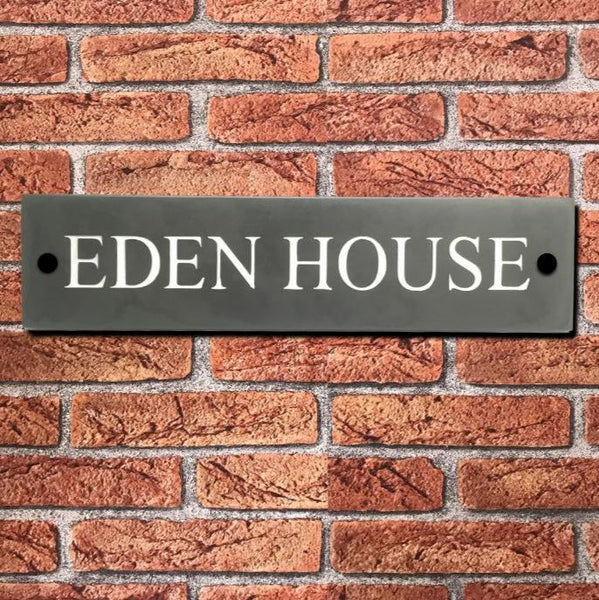 16"x4" (41cm x 10cm) Natural Slate House Sign Slate Sign www.HouseSign.co.uk 