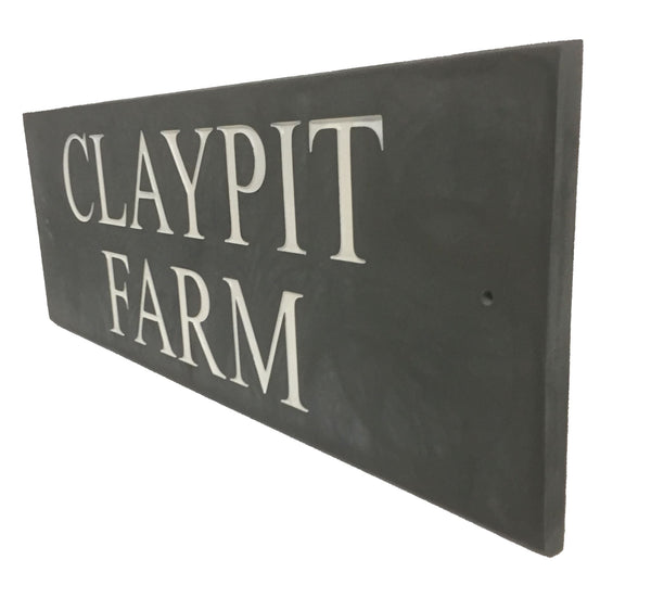 18"x6" (45cm x 15cm) Natural Slate House Sign Slate Sign www.HouseSign.co.uk 