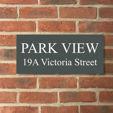 18"x9" (45cm x 22.5cm) Natural Slate House Sign Slate Sign www.HouseSign.co.uk 
